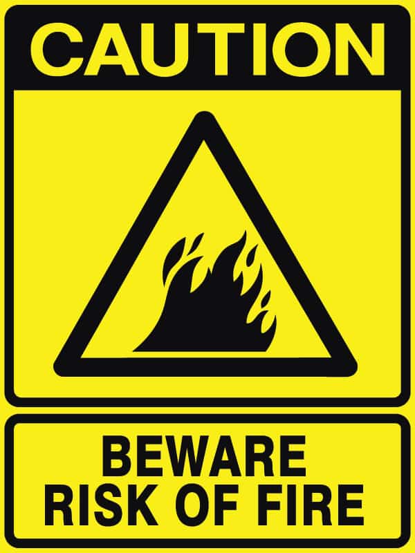 Beware Risk Of Fire - Safety Signs Australia by Signsmart