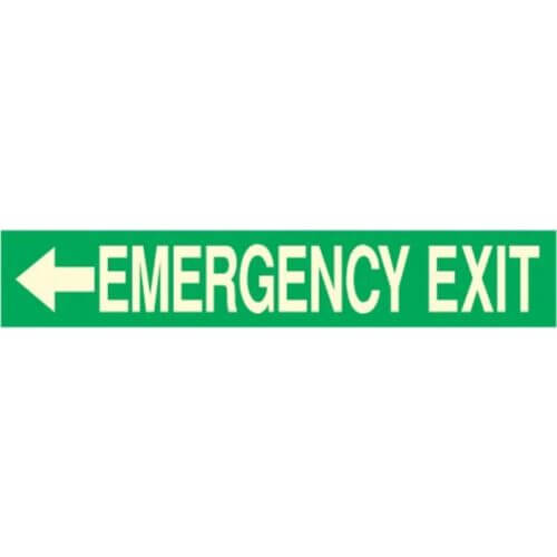 Emergency Exit Left Arrow Luminous Signs Shop Safety Signs Signsmart 