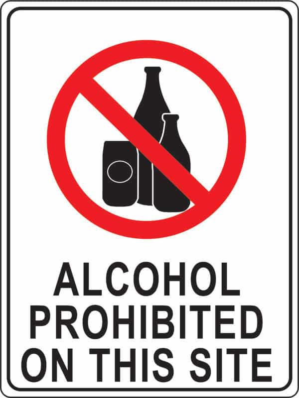 Alcohol Prohibited On This Site - Safety Signs Australia by Signsmart