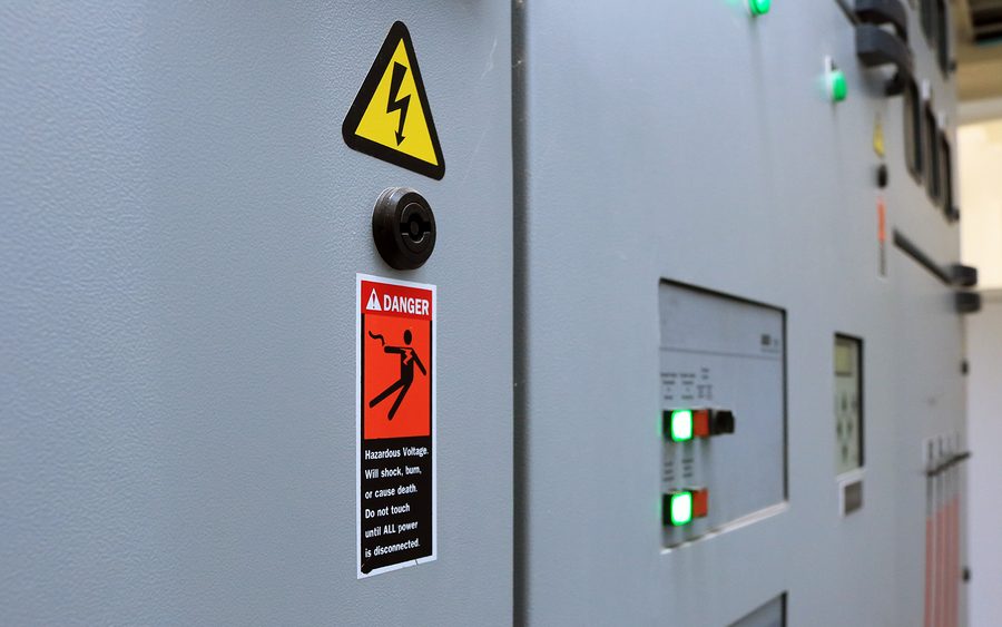 Electrical equipment danger warning sign